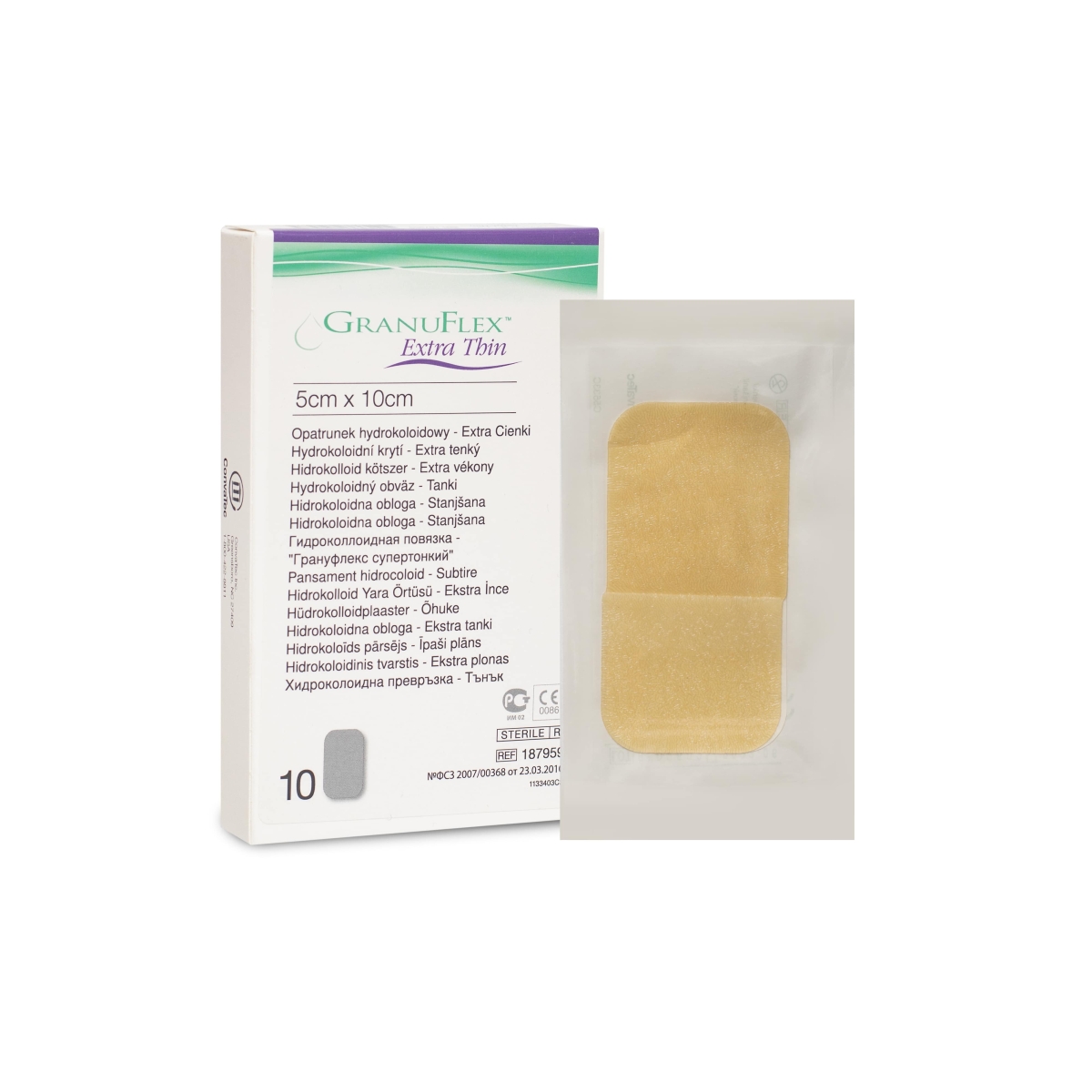 GRANUFLEX Extra Thin plāksteri sterili 5 x 10 cm, 1 gab - Produkta attēls