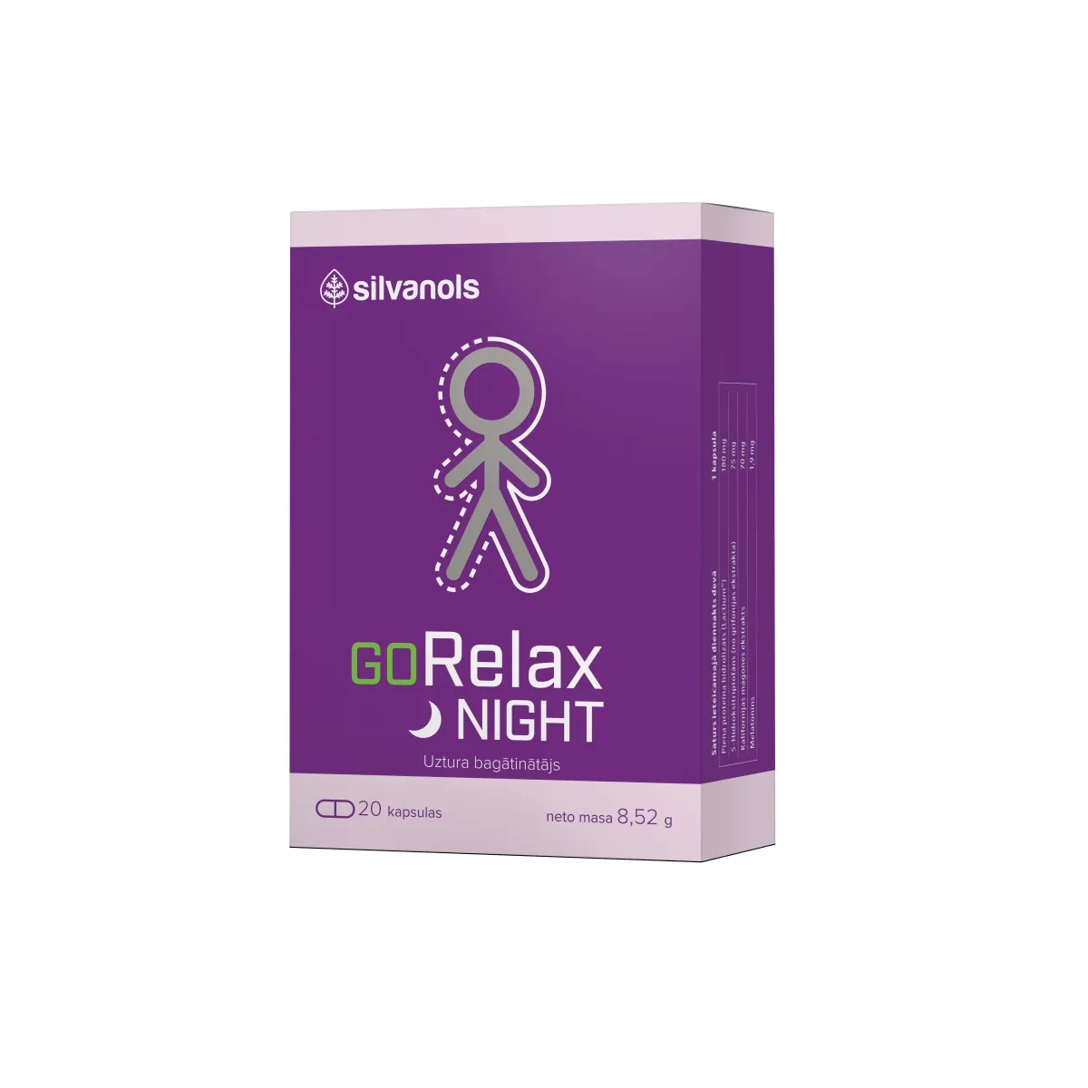 GORELAX Night kapsulas, 20 gab. - Produkta attēls