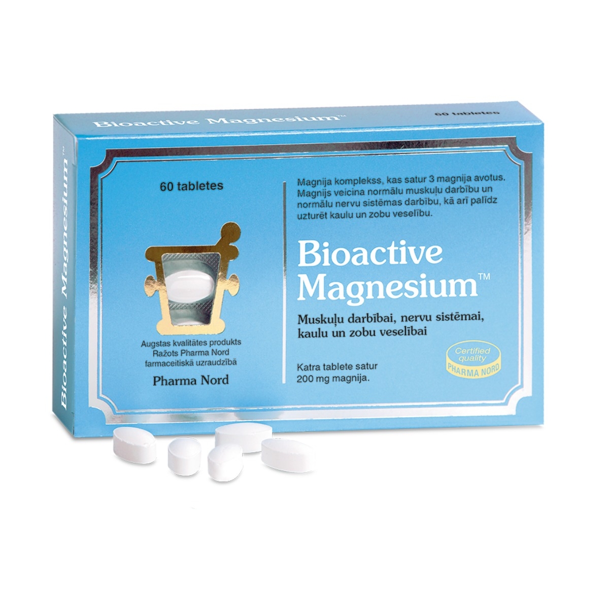 BIOACTIVE Magnesium tabletes, 60 gab. - Produkta attēls