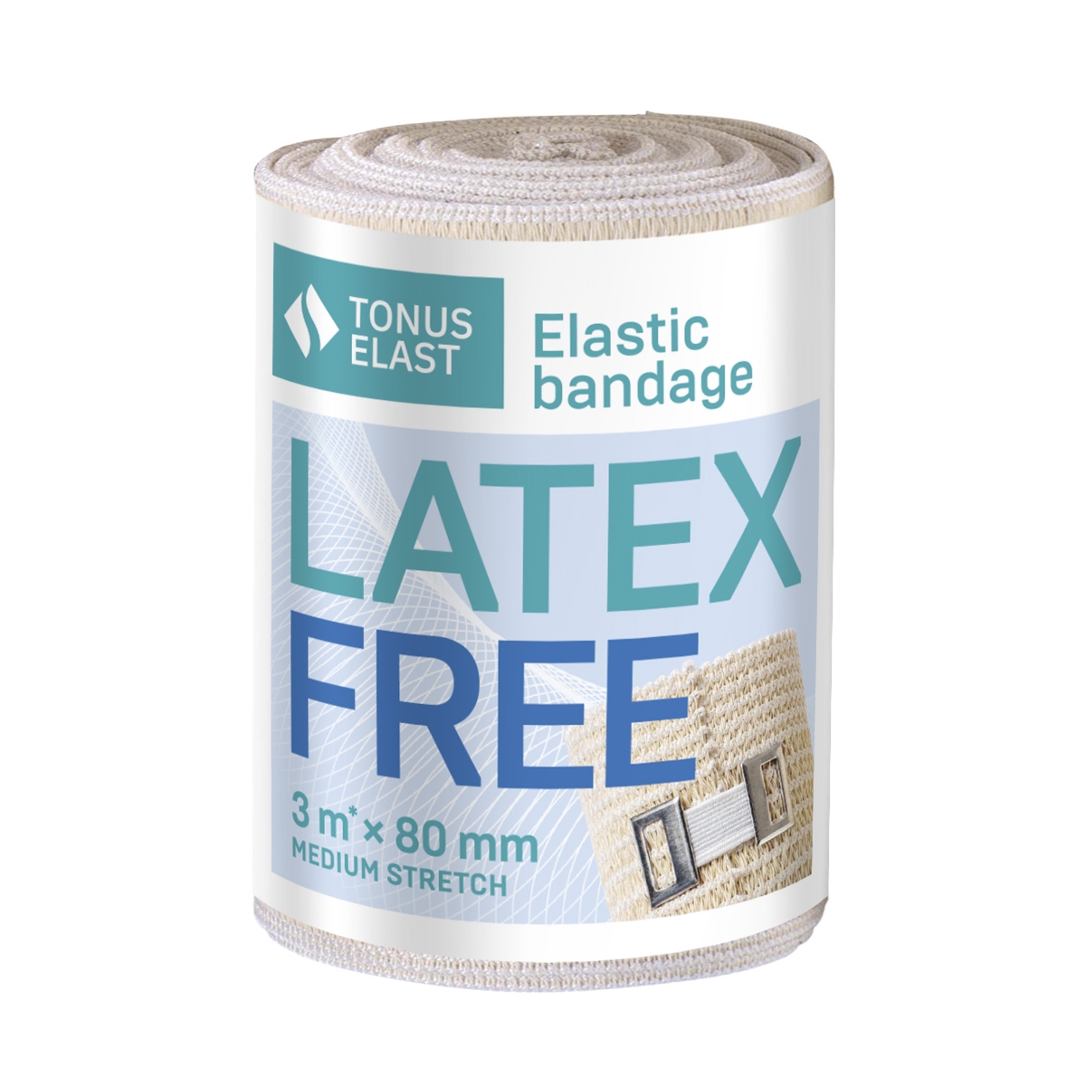 TONUS ELAST 9512LFM Medicīniskā elastīgā saite bez lateksa (Latex Free), lentveida 1.5mx80mm, vidējas stiepjamības - Produkta attēls