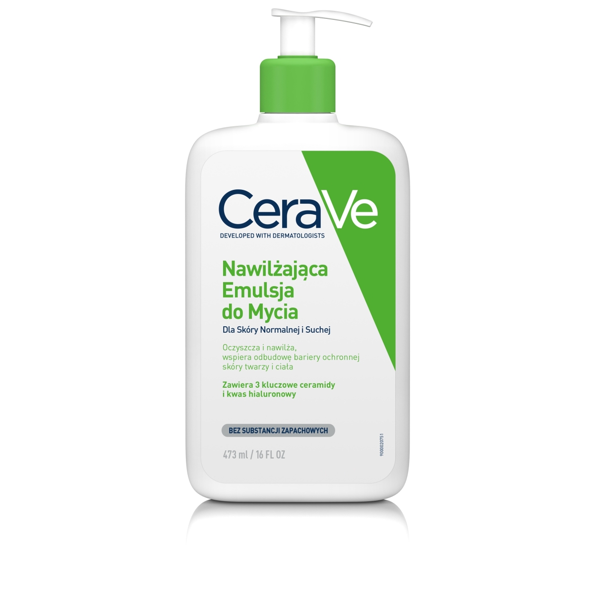 CERAVE mitrinoša emulsija normālas un sausas ādas mazgāšanai, 473 ml - Produkta attēls