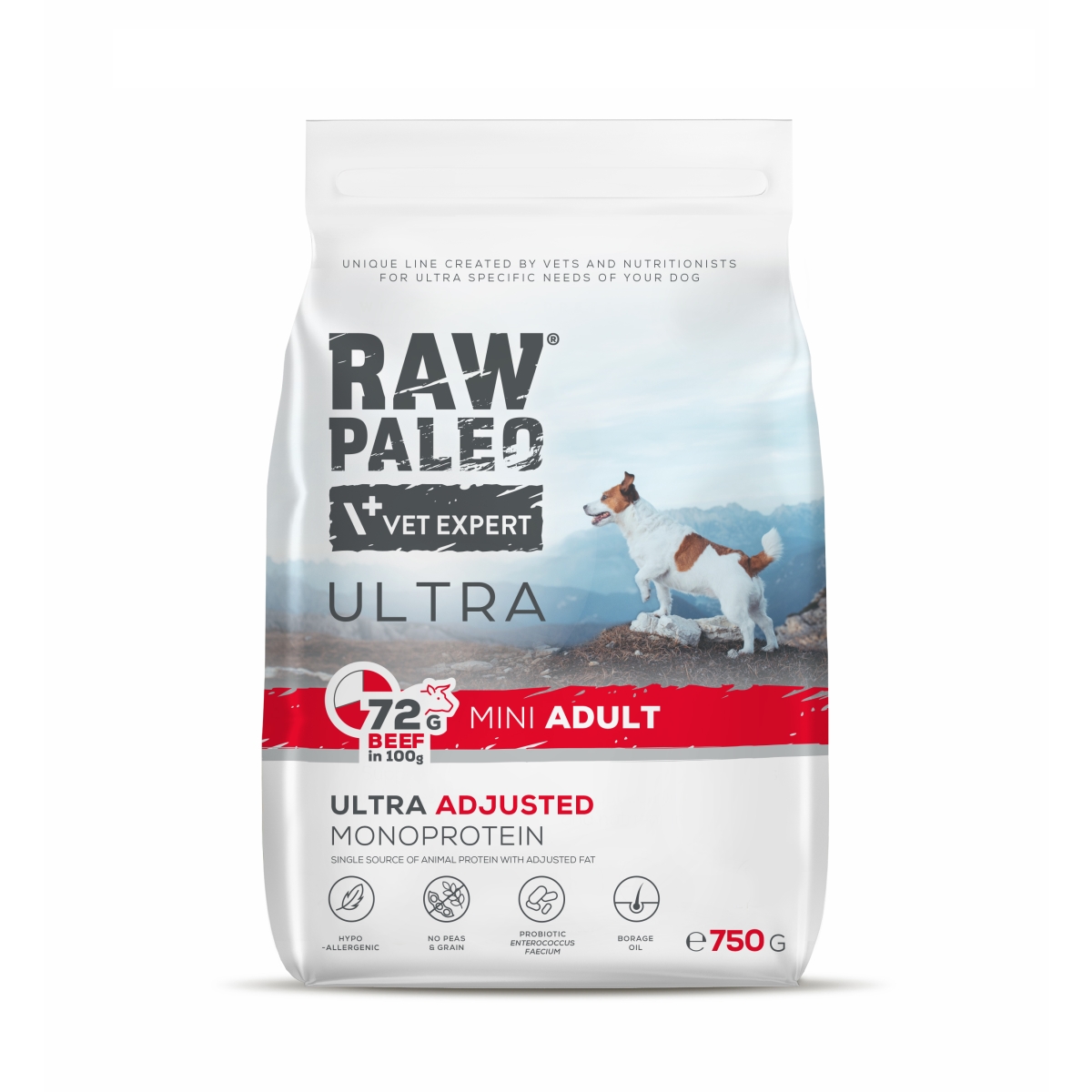 RAW PALEO ULTRA SUŅU SAUSĀ B MINI LIELLOPS 750G - Produkta attēls