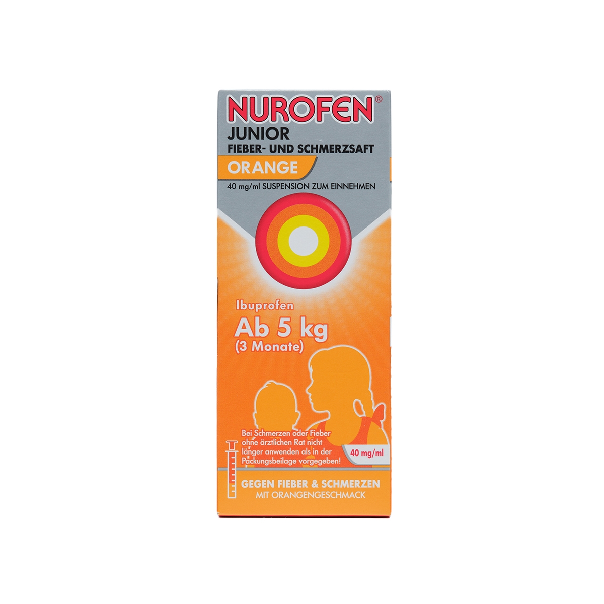 NUROFEN ar apelsīnu garšu 200 mg/5 ml susp, 100ml - Produkta attēls