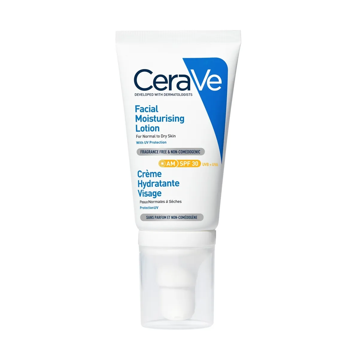 CERAVE mitrinošs krēms normālai un sausai sejas ādai ar SPF30, 52 ml - Produkta attēls