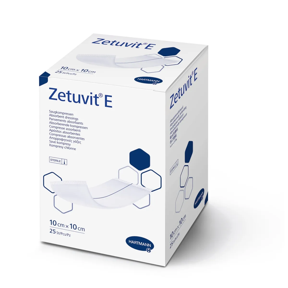 ZETUVIT E brūču pārsējs (10 x 10 cm), 25 gab - Produkta attēls