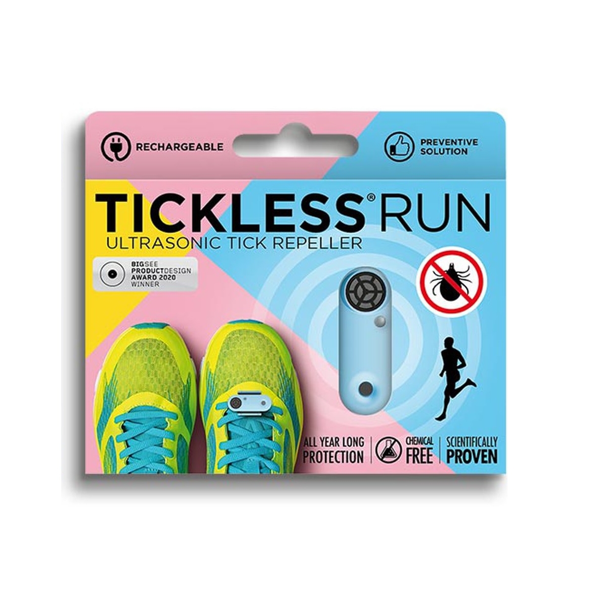 Tickless Run ultraskaņas repelenta ierīce, zila (USB lādējama) - Produkta attēls