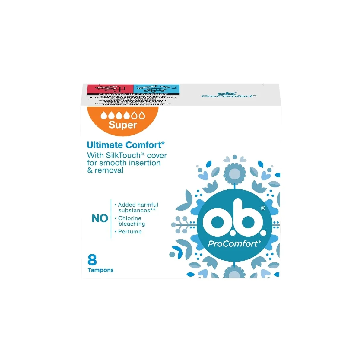 O.B. Procomfort Super tamponi, 8 gab - Produkta attēls