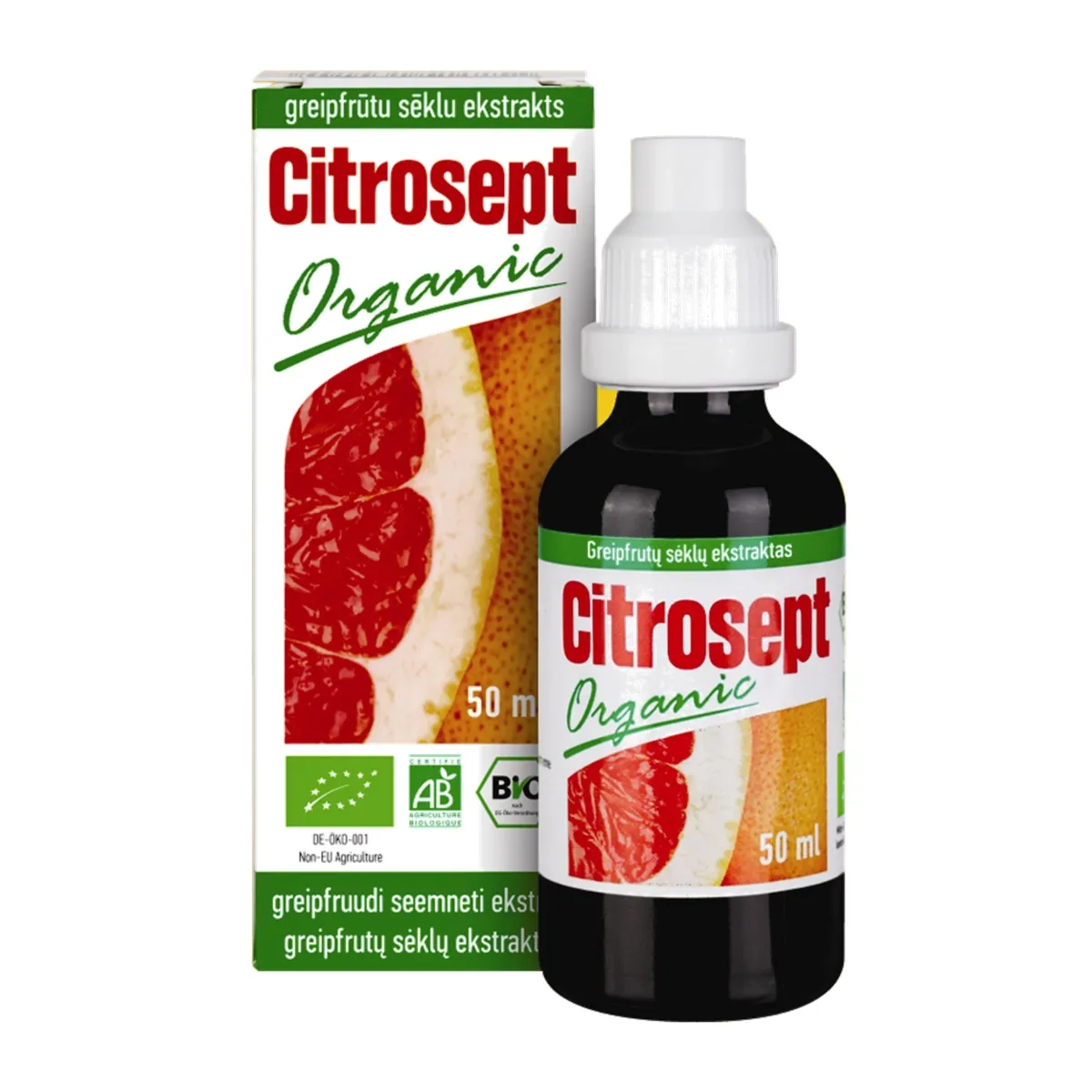 CITROSEPT Organic greipfrūtu sēklu ekstrakts (bojāts iepakojums), 50 m - Produkta attēls