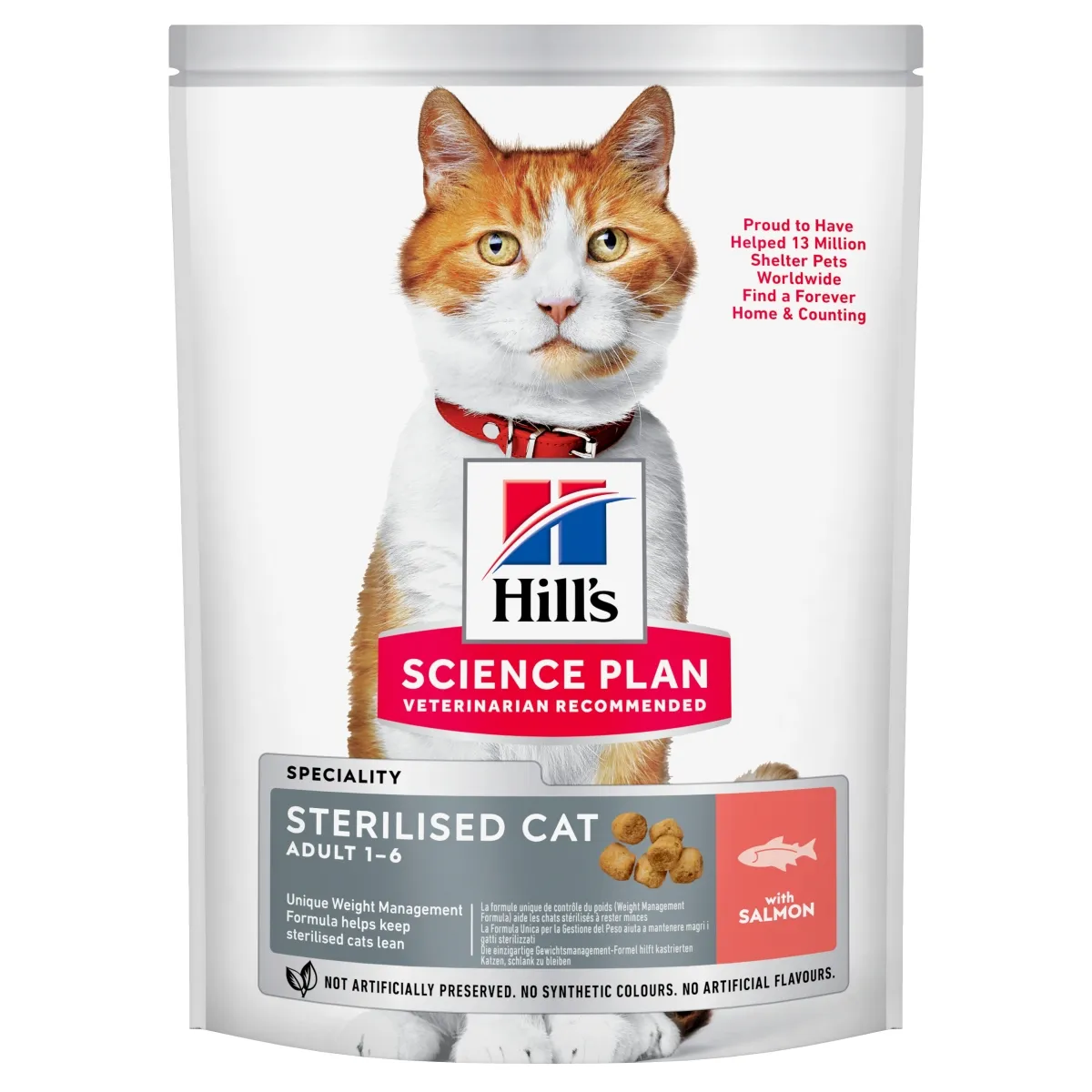 Hills kaķu sausā barība Sterilised lasis 300g - Produkta attēls