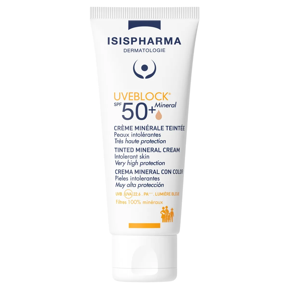 ISISPHARMA Uveblock SPF50+ Mineral tonēts krēms, 40 ml - Produkta attēls