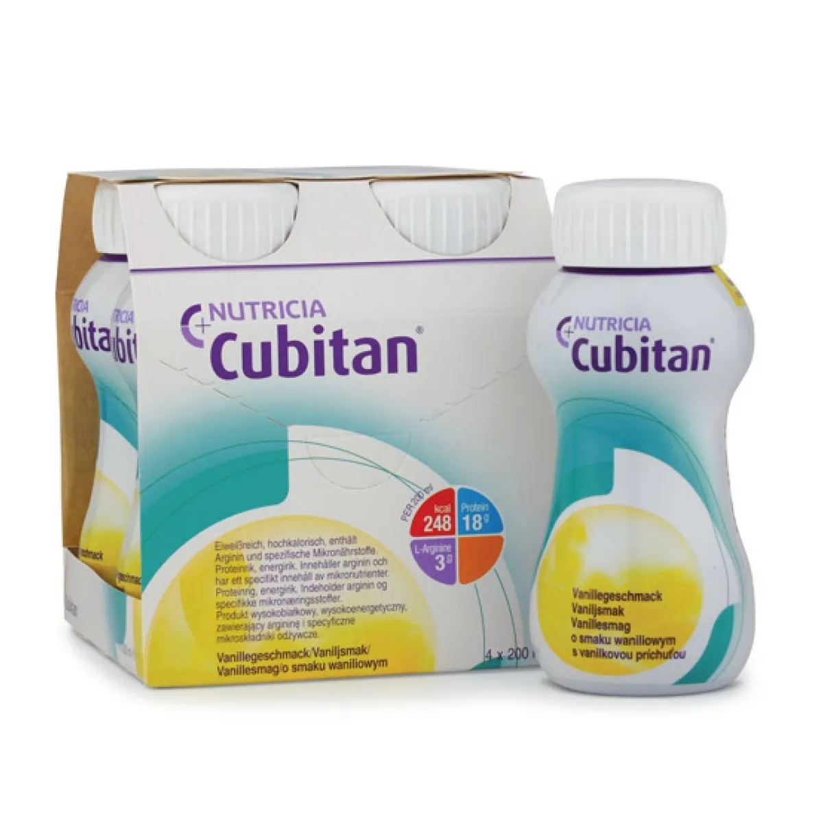 CUBITAN ar vaniļas garšu, 200 ml x 4 gab - Produkta attēls