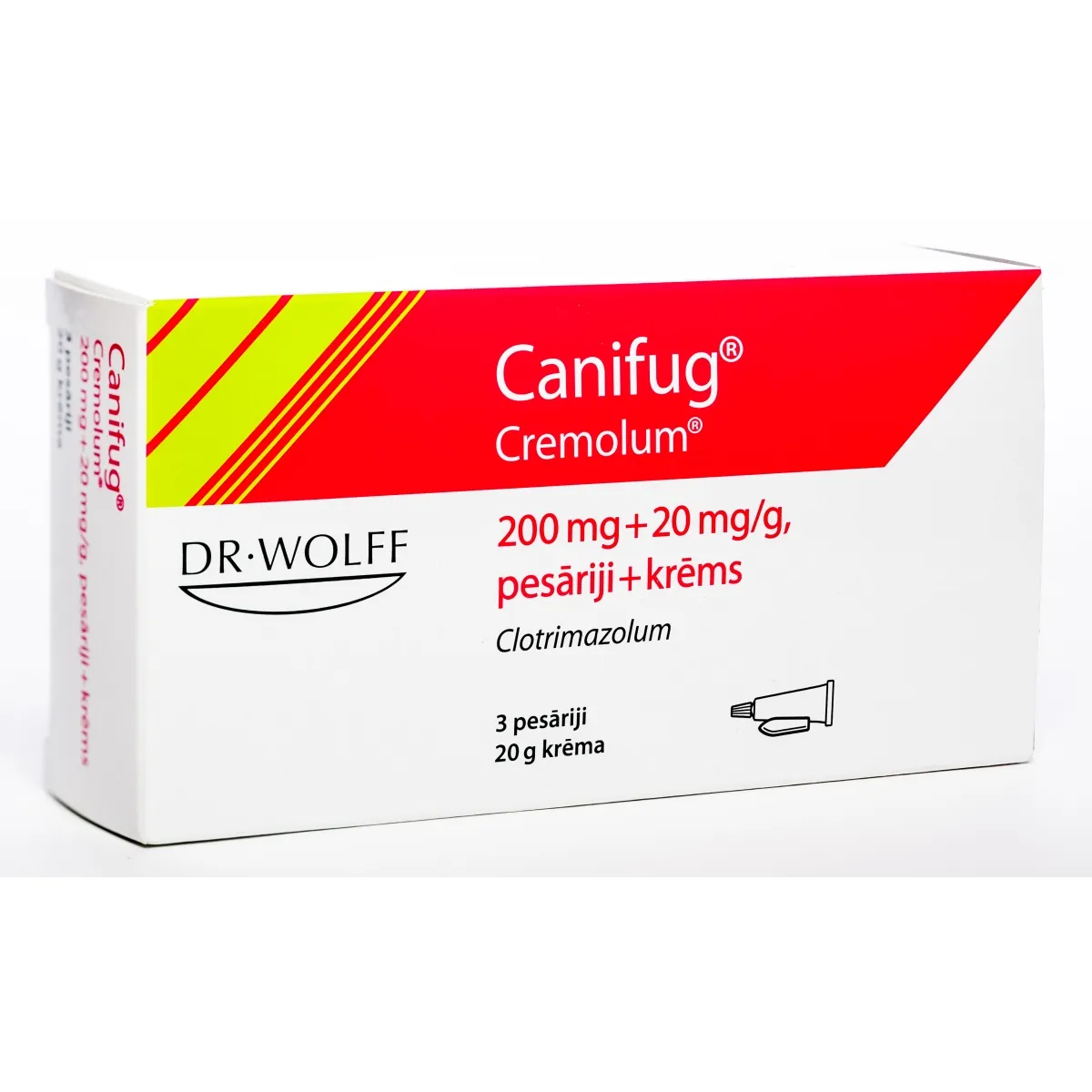 CANIFUG CREMOLUM 200MG SVECĪTES N3 + KRĒMS 20G Q4 - Produkta attēls