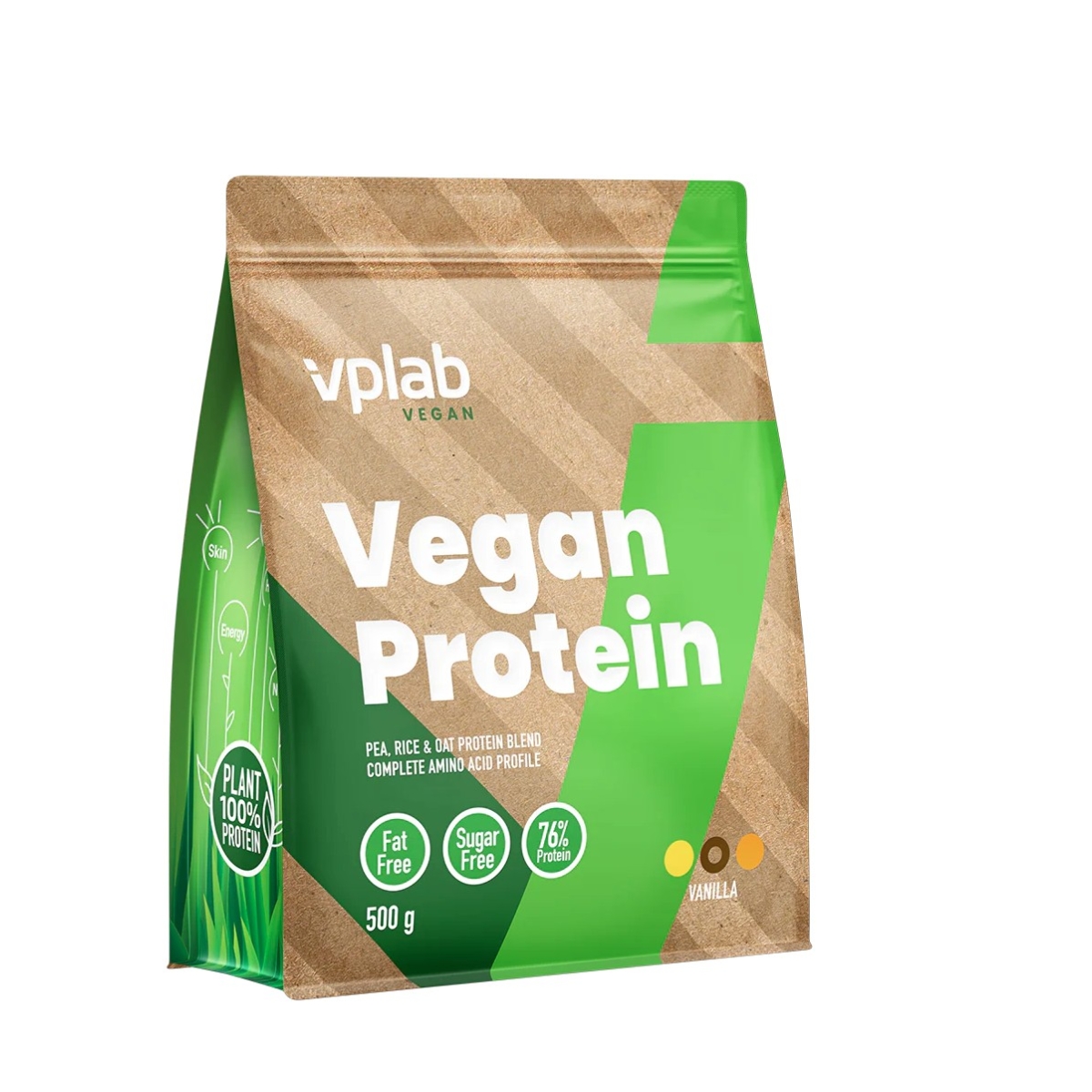 VPLAB Vegan Protein Vanilla pulveris 500g - Produkta attēls