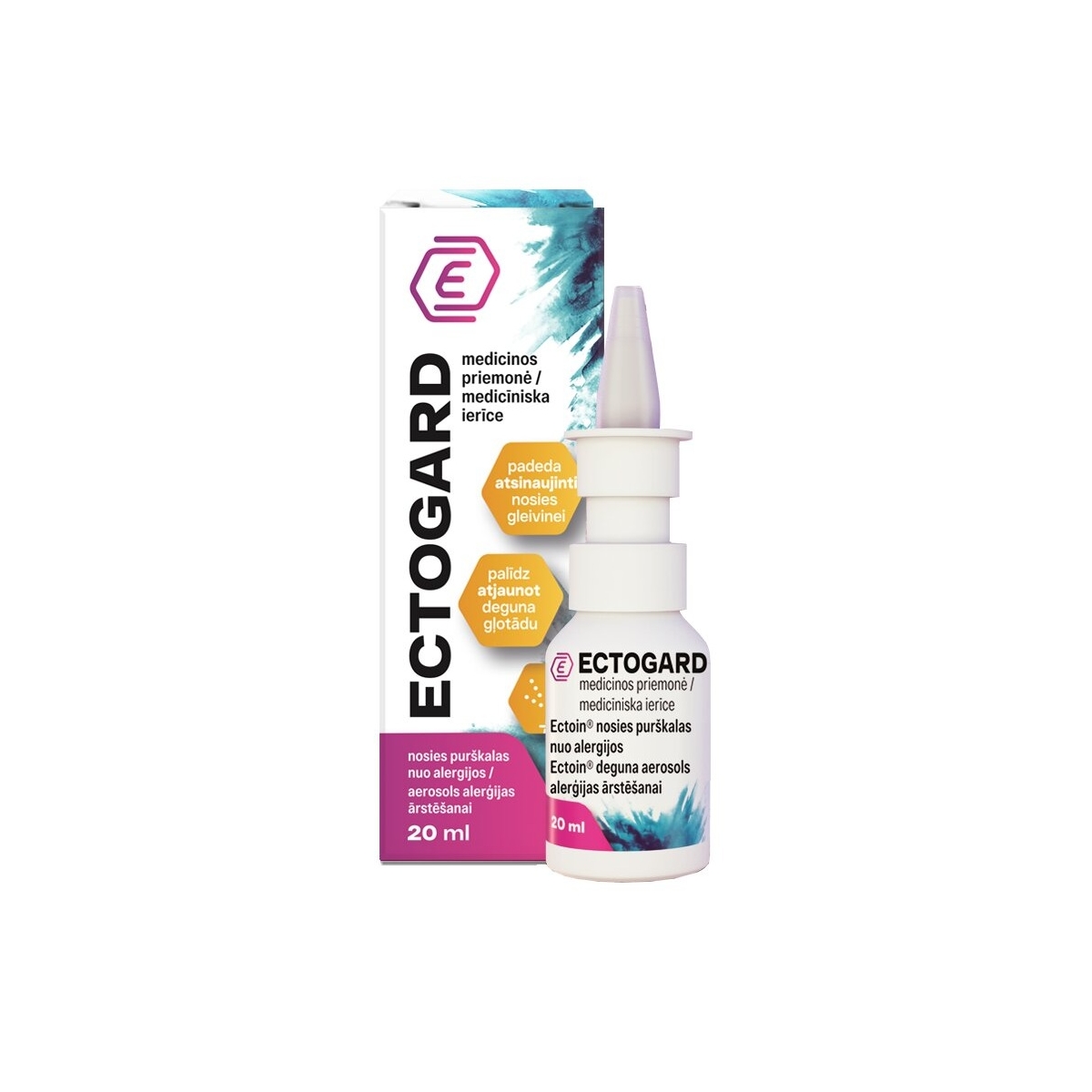 ECTOGARD Ectoin deguna aerosols alerģijas ārstēšanai, 20 ml - Produkta attēls