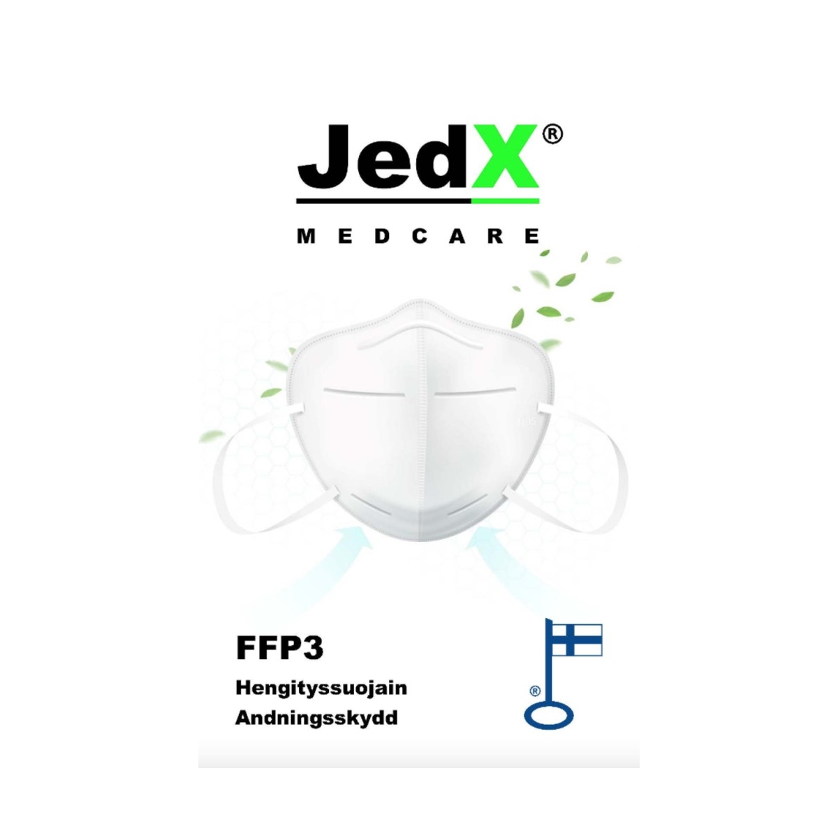 RESPIRATORS JEDX  FFP3 BEZ VĀRSTA 3GAB - Produkta attēls