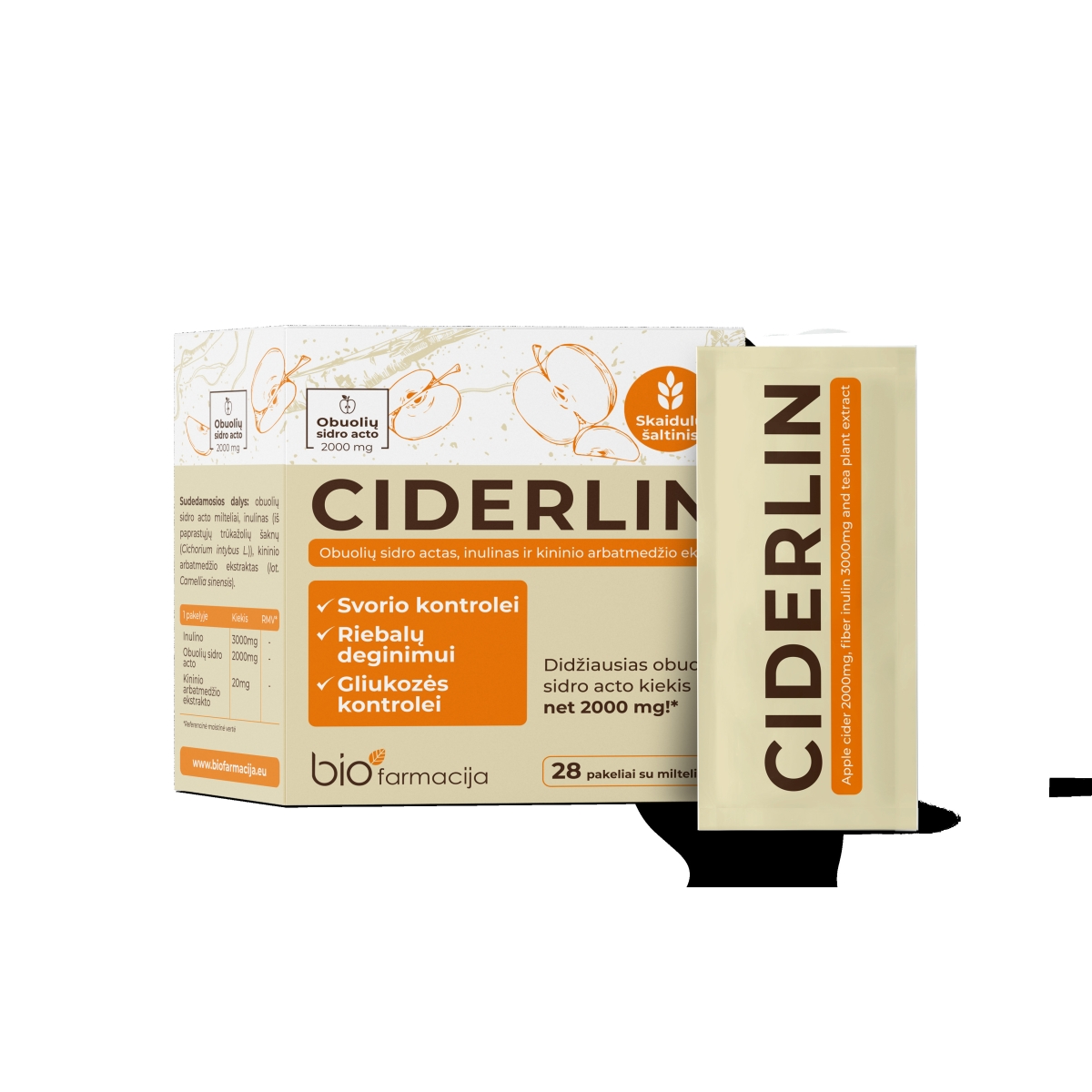 CIDERLIN pulveris paciņās, 28 gab - Produkta attēls