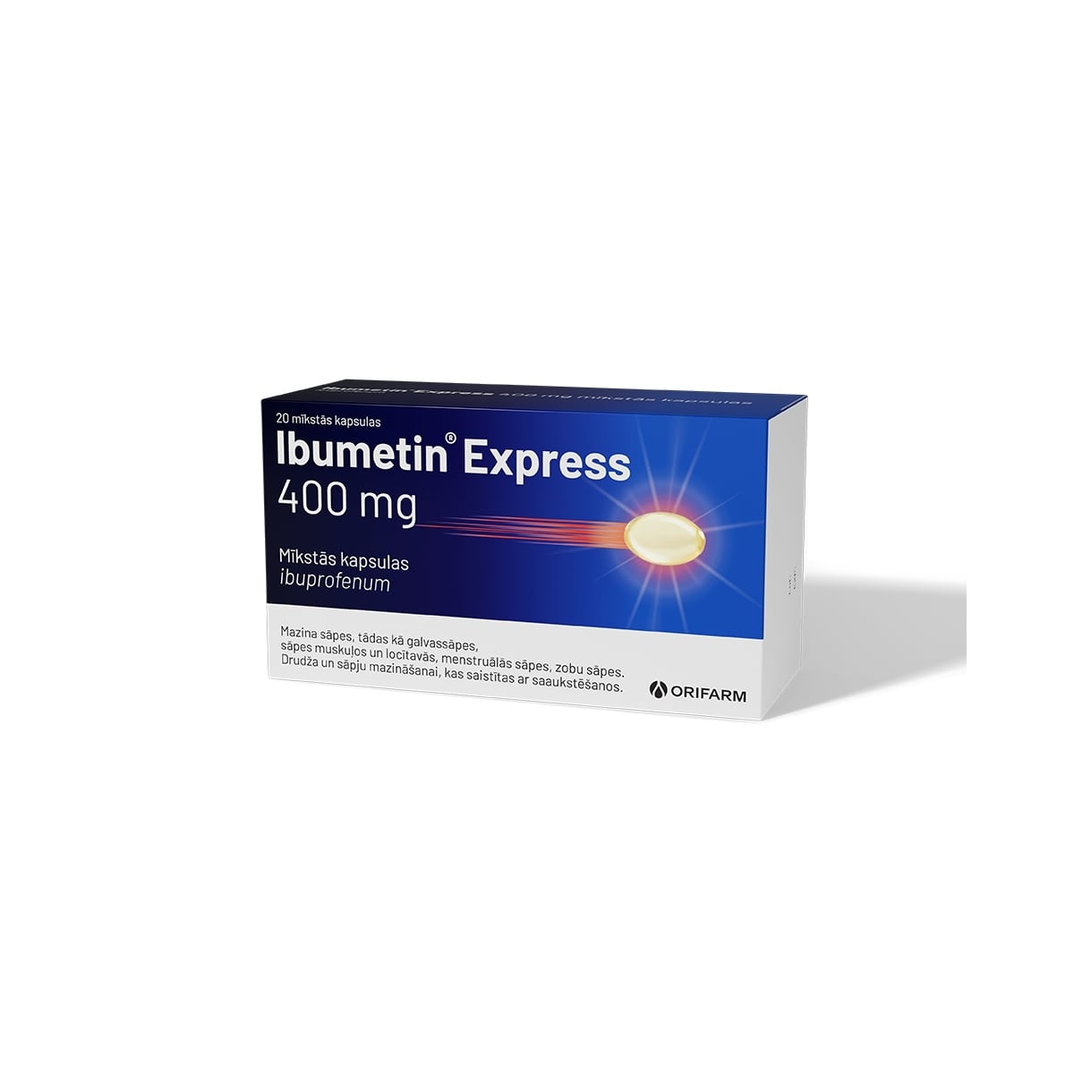 IBUMETIN EXPRESS 400MG kapsulas, 20 gab. - Produkta attēls