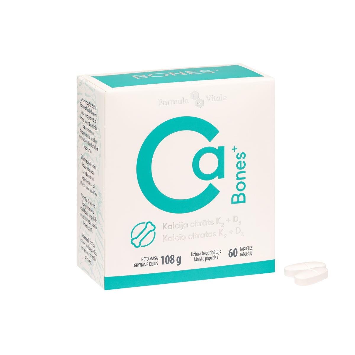 FORMULA VITALE Bones+ tabletes, 60 gab. - Produkta attēls