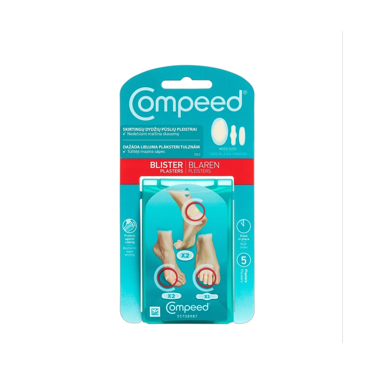 COMPEED® dažāda lieluma plāksteri tulznām, 5 gb. - Produkta attēls