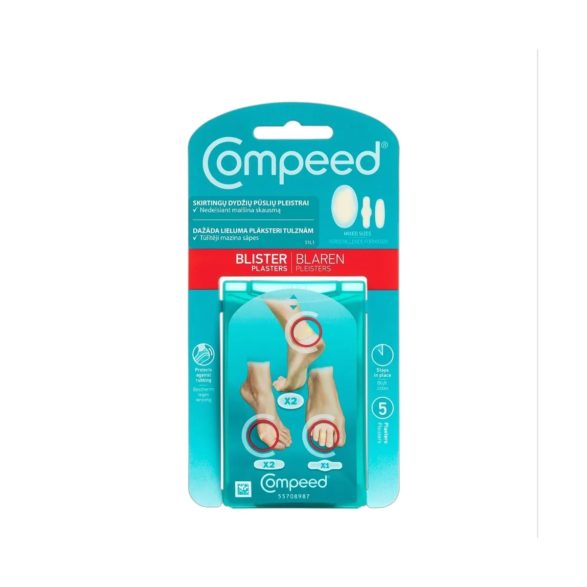 COMPEED® dažāda lieluma plāksteri tulznām, 5 gb. - Produkta attēls