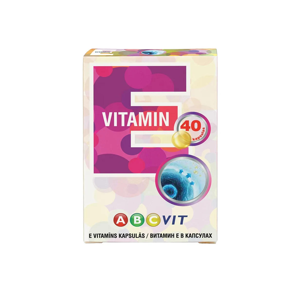 ABCVIT E vitamīns kapsulas, 40 gab. - Produkta attēls
