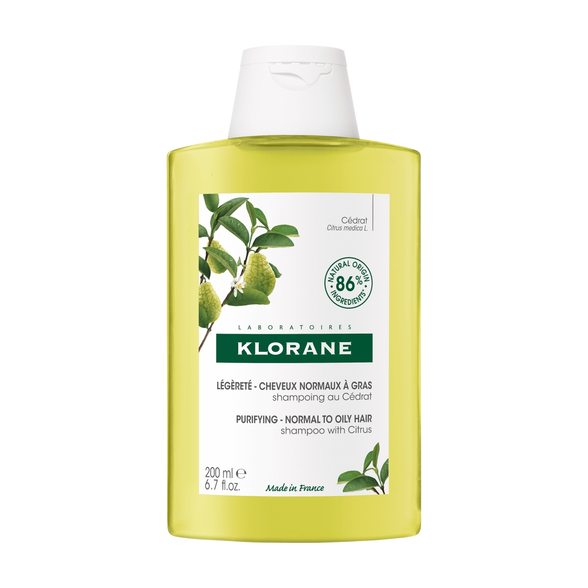 KLORANE šampūns ar citrusu, 200ml - Produkta attēls