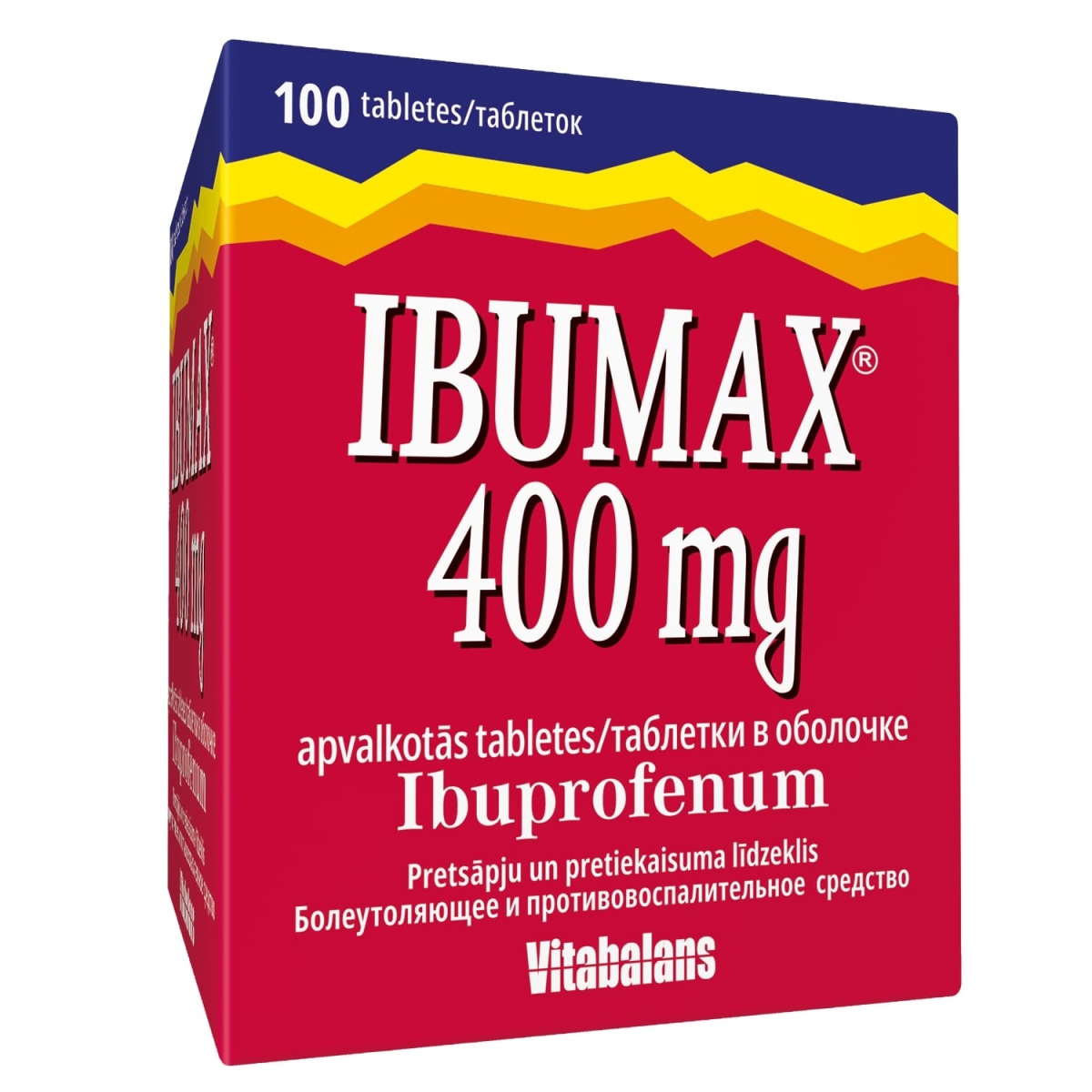 IBUMAX 400mg tabletes, 100 gab. - Produkta attēls