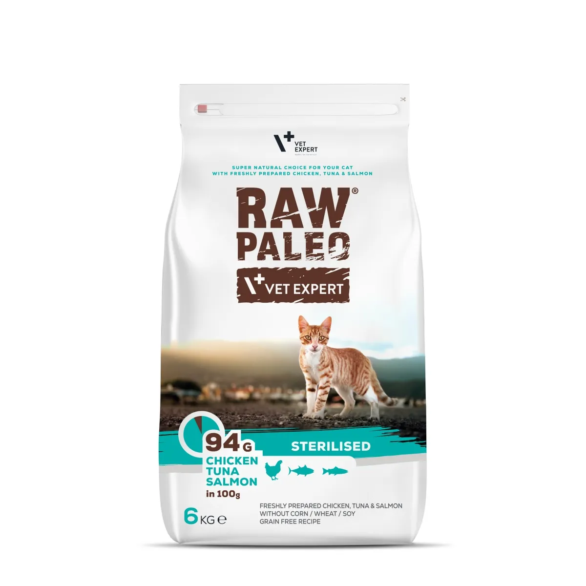 RAW PALEO KAĶU SAUSĀ B STER VISTA/TUNCIS/LASIS 6KG - Produkta attēls