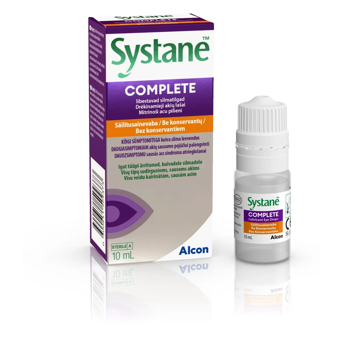 SYSTANE™ Complete mitrinoši acu pilieni bez konservanta, 10 ml - Produkta attēls