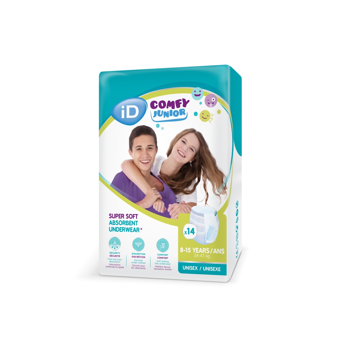 ID Comfy Junior uzsūcošas bikses (no 8 - 15 gadiem), 14 gab. - Produkta attēls