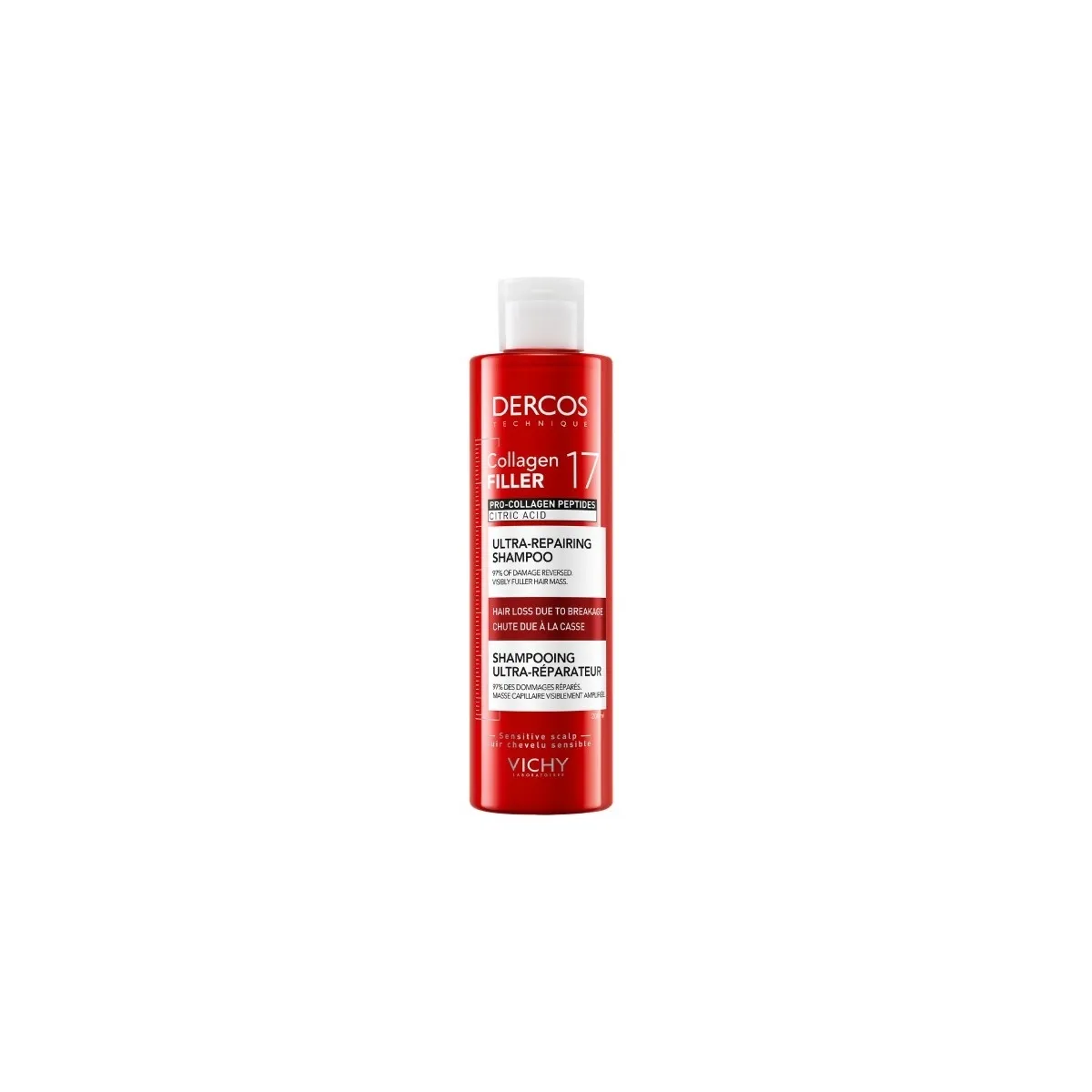 VICHY Dercos Collagen 17 Filler īpaši atjaunojošs šampūns, 200ml - Produkta attēls