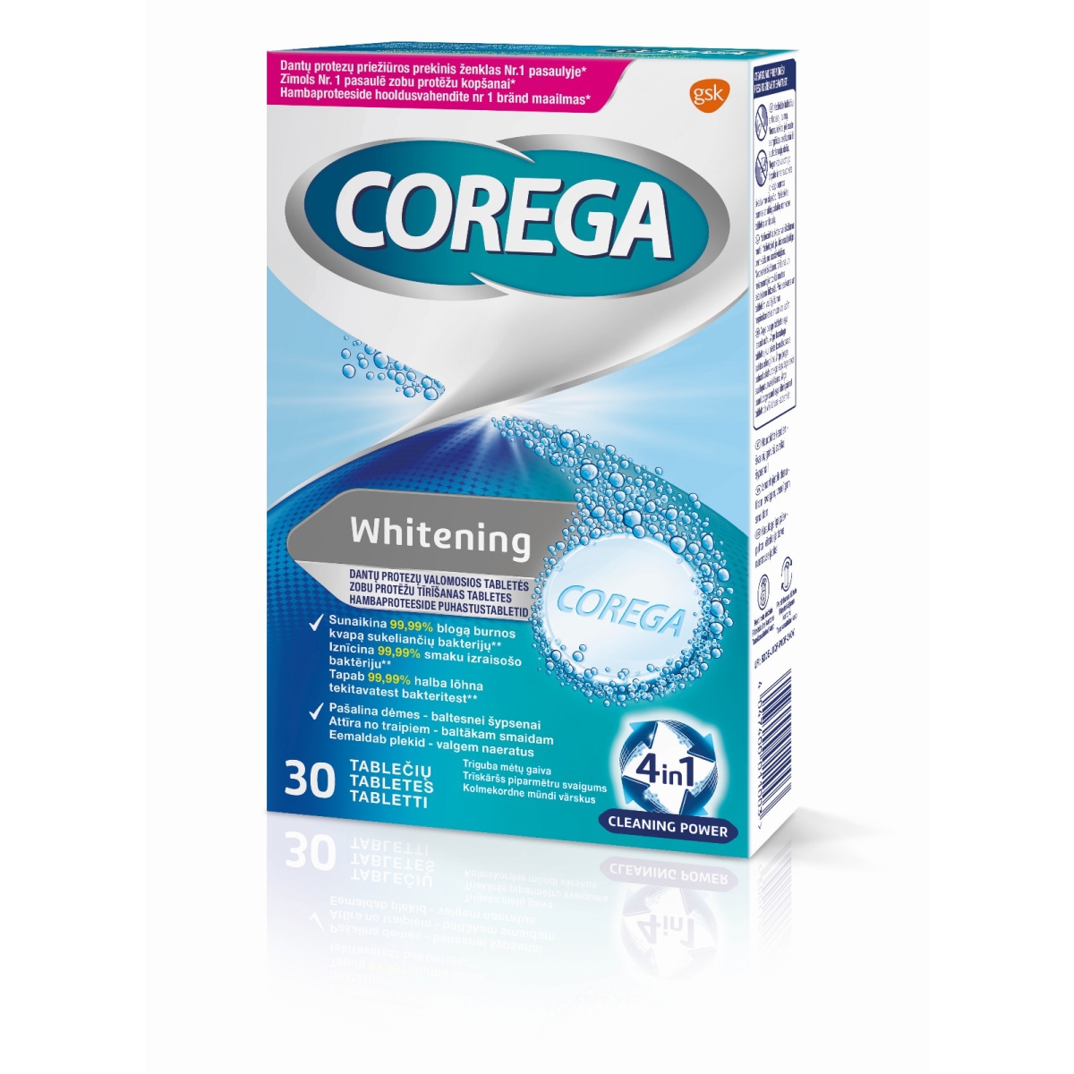 COREGA® Dental White tabletes, 30 gab. - Produkta attēls