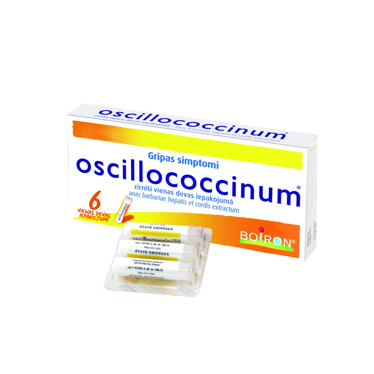 OSCILLOCOCCINUM® 1 g zirnīši, 6 gab - Produkta attēls