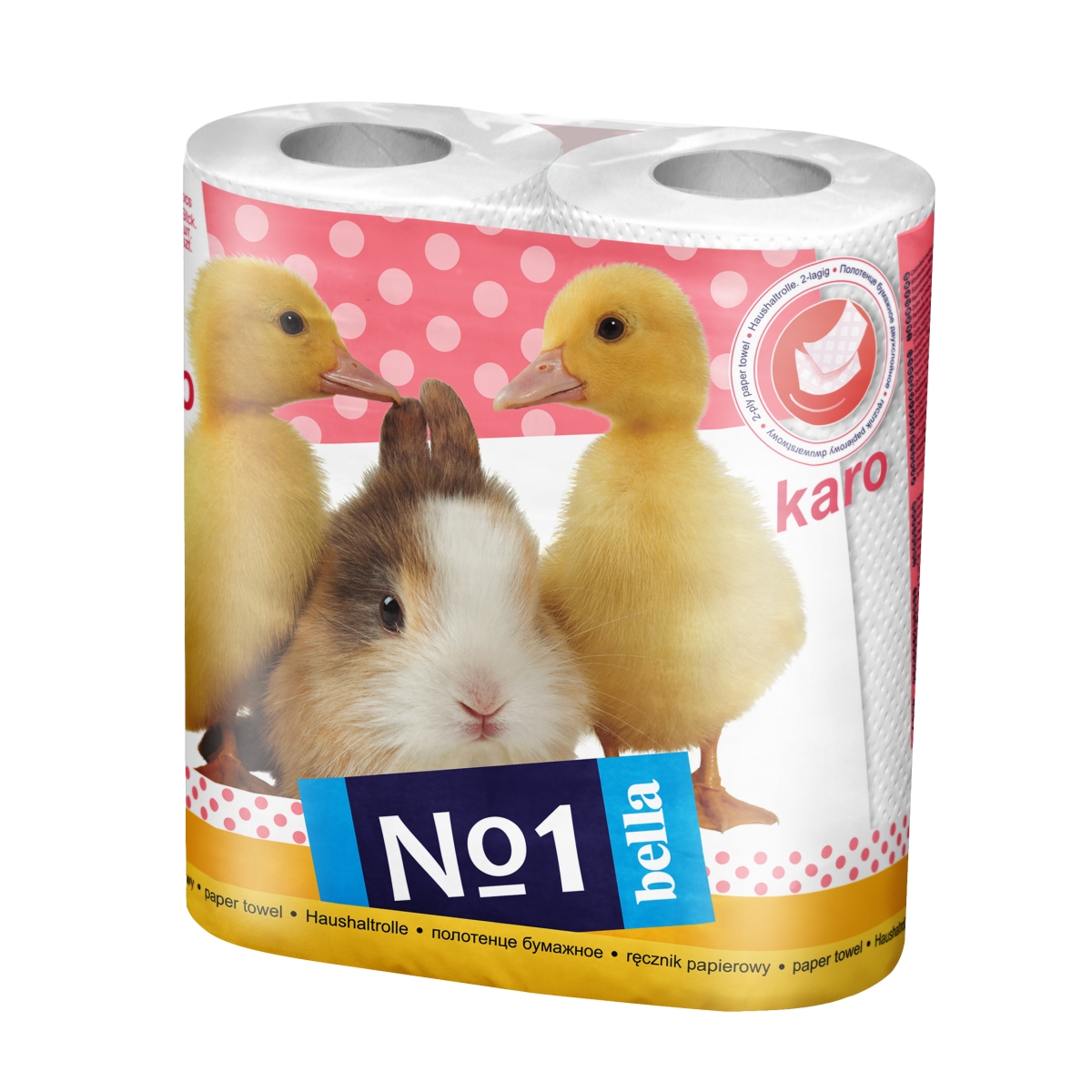 BELLA KARO papīra dvieļi, balti, 2 gab. - Produkta attēls