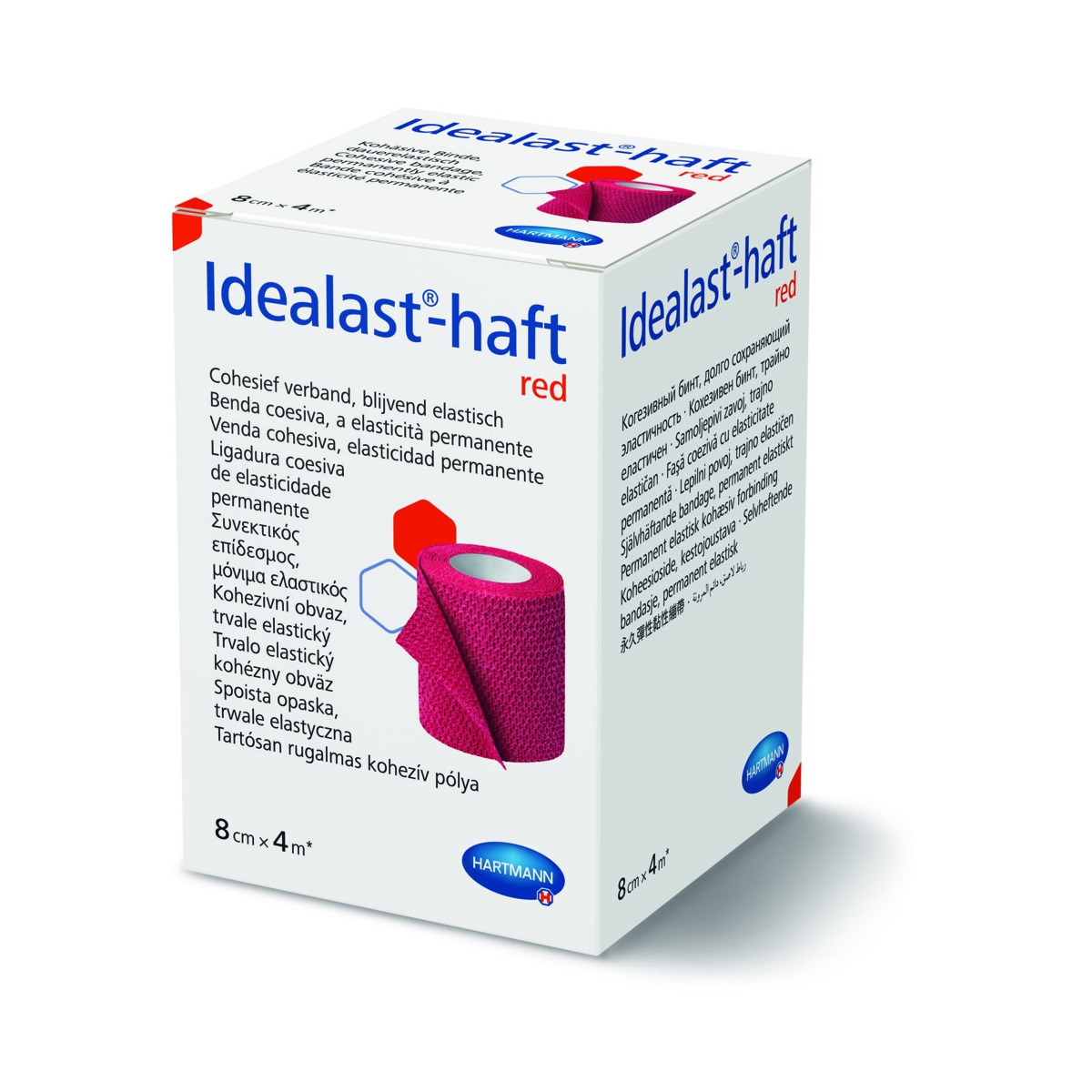 IDEALAST-HAFT elastīga saite (sarkana), 8 cm x 4 m - Produkta attēls