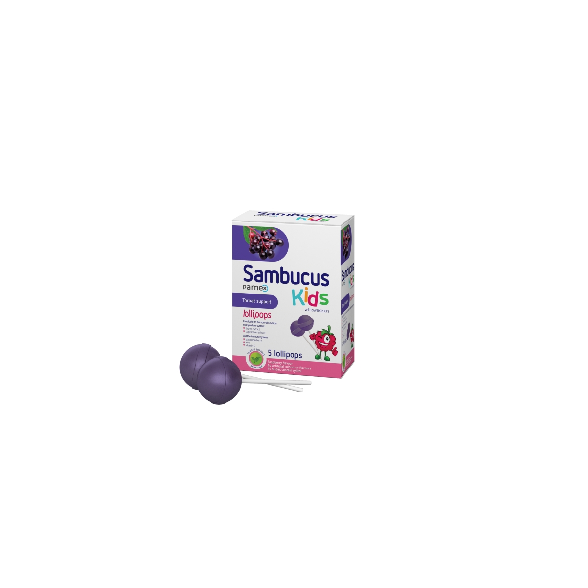 SAMBUCUS kids lollipops, 5 gab. - Produkta attēls