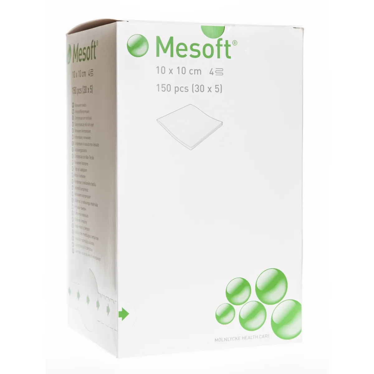 MESOFT salvetes 10 x 10cm, sterilas, 150 gab. - Produkta attēls