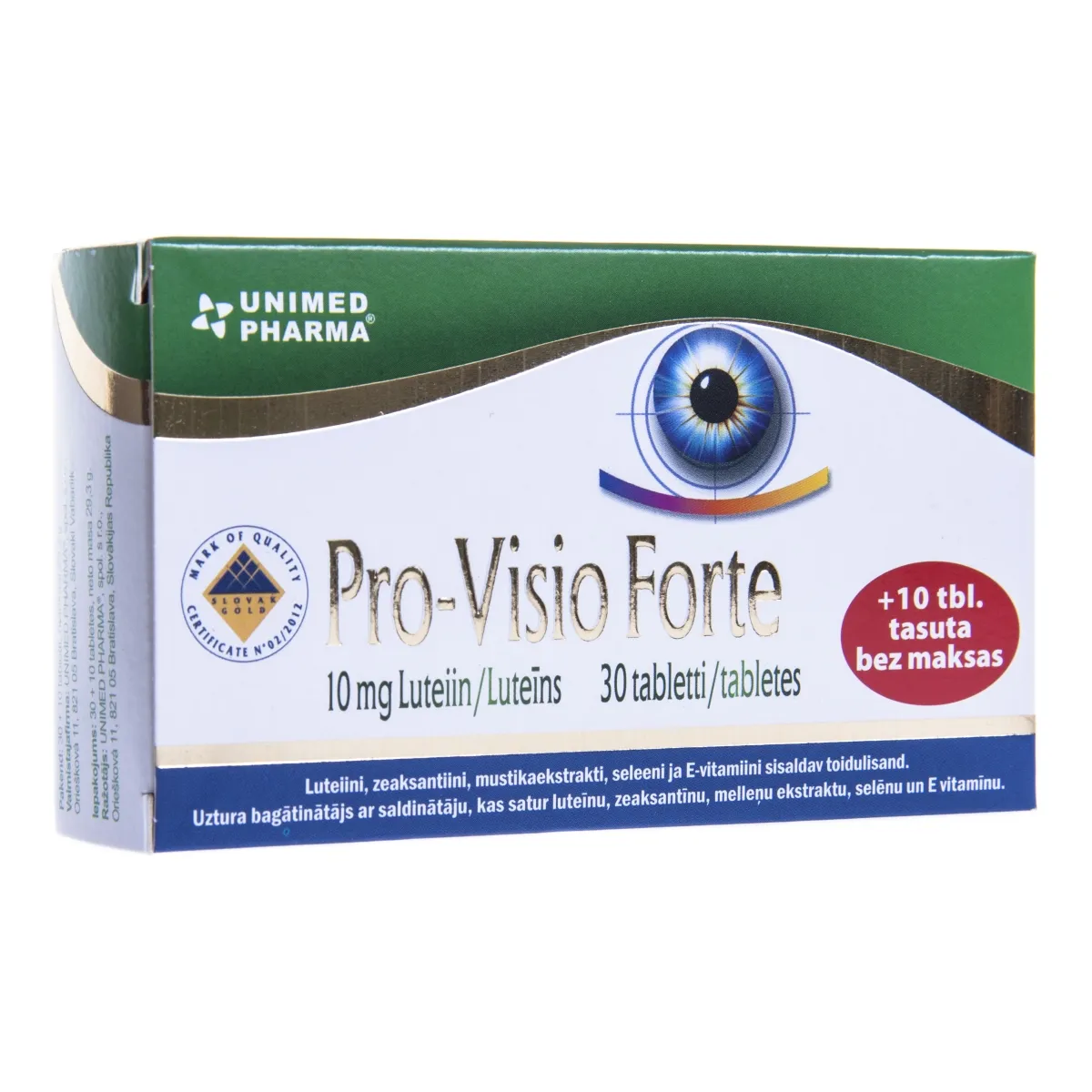PRO-VISIO Forte tabletes , 30 gab. + 10 gab. - Produkta attēls