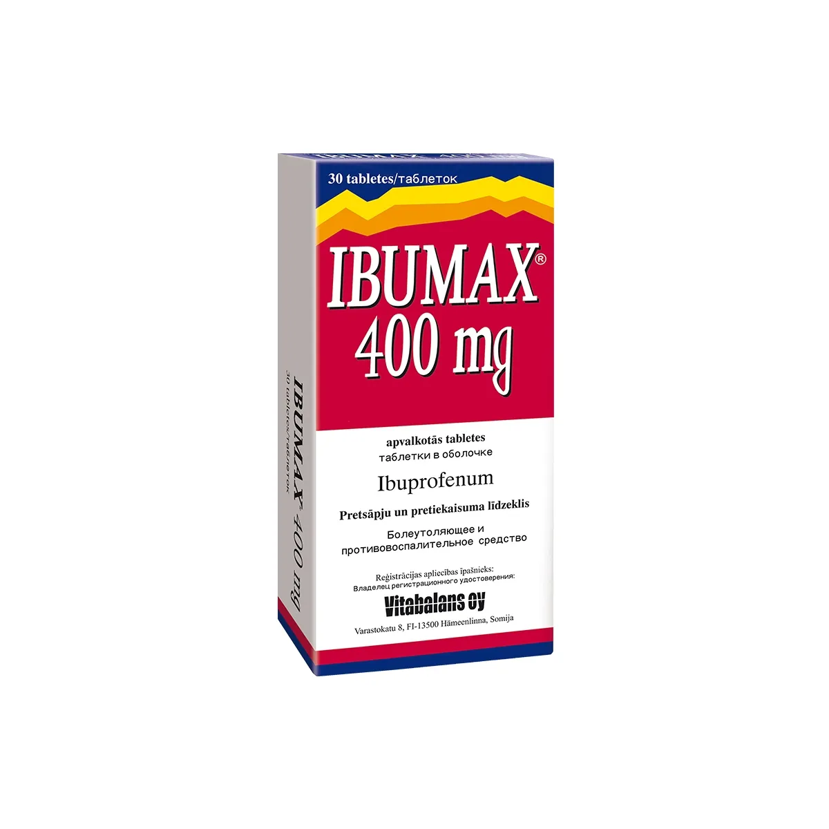 IBUMAX 400 mg tabletes (blist.), 30 gab. - Produkta attēls