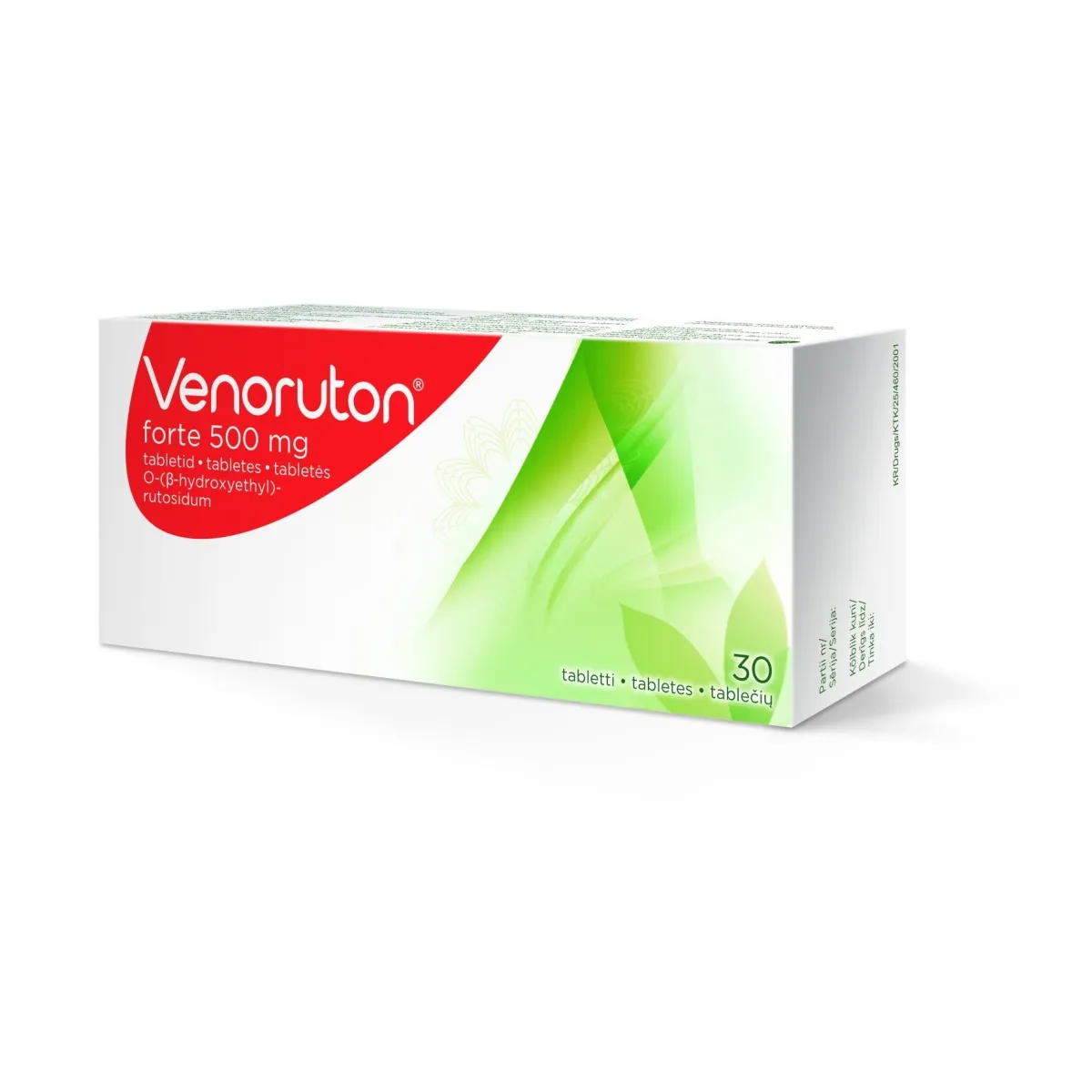 VENORUTON Forte 500 mg tabletes, 30 gab. - Produkta attēls 1