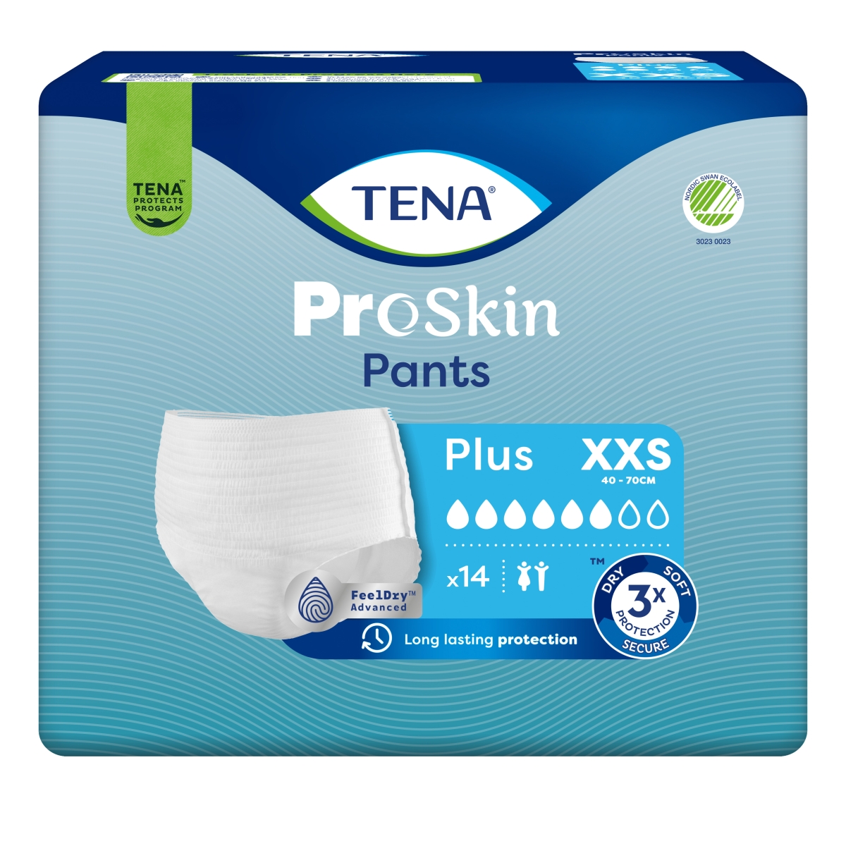 TENA Pants Plus biksītes XXS izmērs, 14 gab. - Produkta attēls