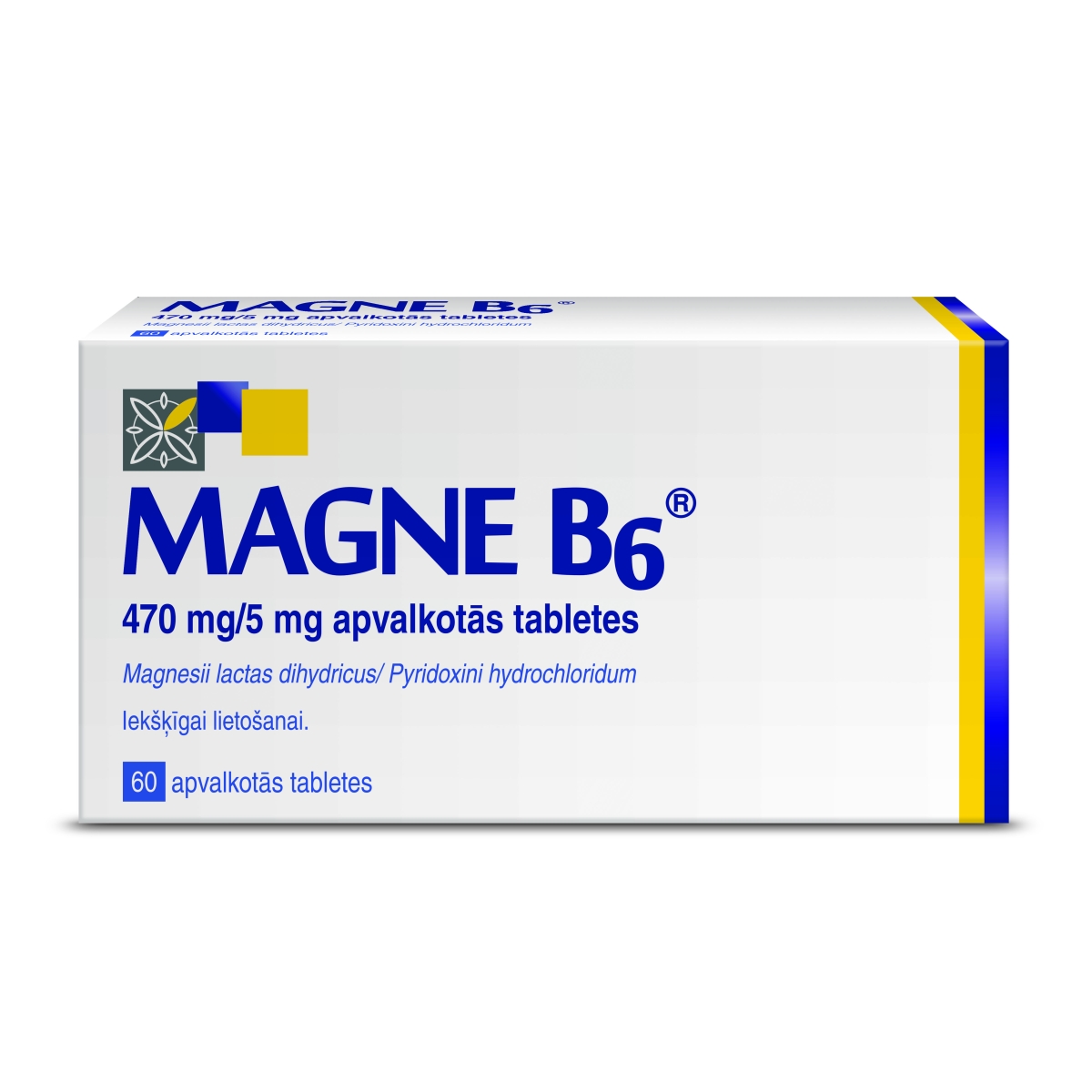 MAGNE-B6 apvalkotās tabletes, 60 gab. - Produkta attēls 1