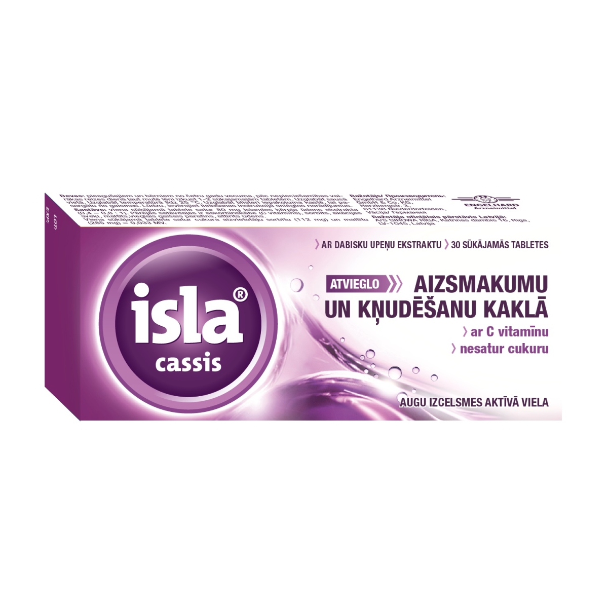 ISLA® Cassis sūkājamās tabletes, 30 gab. - Produkta attēls
