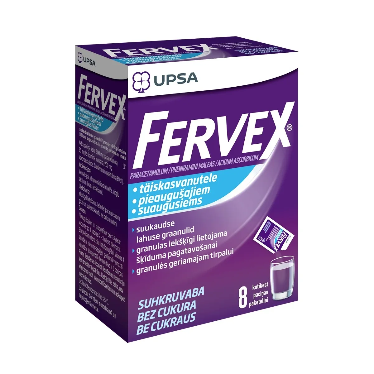 FERVEX PIEAUGUŠAJIEM BEZ CUKURA GRAN. ŠĶĪD PAGATAVOŠANAI PULV N8 - Produkta attēls