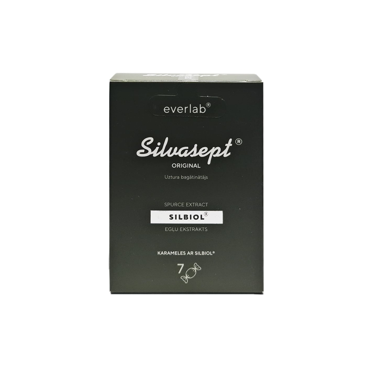 SILVASEPT Original karameles 29.4 g, 7 gab - Produkta attēls