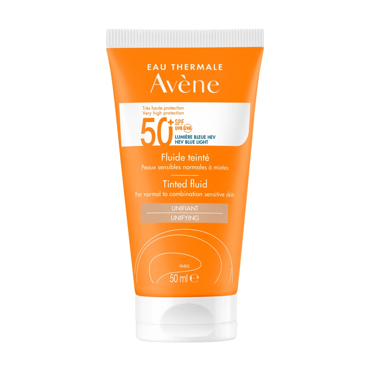 AVÈNE Sun SPF50+ aizsarglīdzeklis fluīds ar toni, 50ml - Produkta attēls