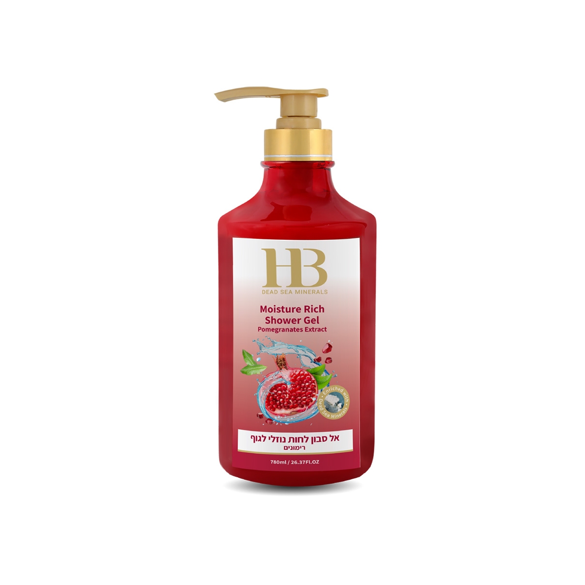 HB Dead Sea Minerals mitrinošs dušas gēls - Granātabola ekstrakts, 780 ml - Produkta attēls