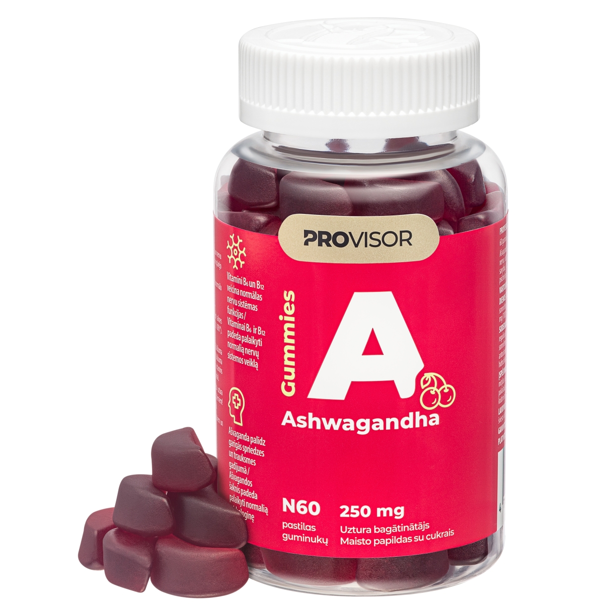 PROVISOR Ashwagandha pastilas, 60 gab. - Produkta attēls