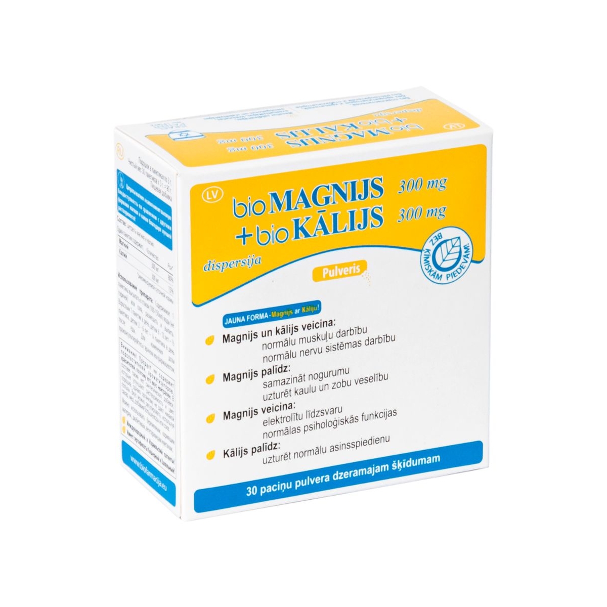 bioMAGNIJS 300 mg + bioKālijs 300 mg pulveris, 30 gab. - Produkta attēls