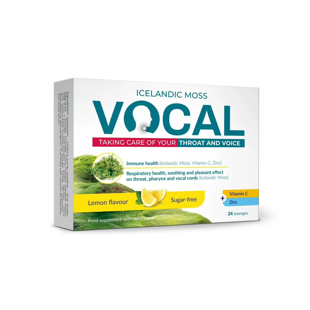 VOCAL sūkājamās pastilas ar citronu garšu, 24 gab. - Produkta attēls